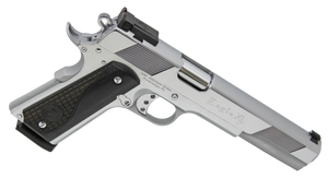 Iver Johnson Arms EAGLEXLC45 Eagle XL  45 ACP 8+1 6" Steel Barrel, Bright Chrome High Polished Long/Serrated Steel Slide & Frame w/Beavertail, Diamondwood Walnut w/Integrated Logo Grip, Right Hand    