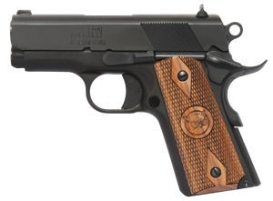 Iver Johnson Arms THRASHER9 Thrasher Officer 9mm Luger 8+1 3.12" Black Steel Barrel, Matte Black Serrated Steel Slide & Frame w/Beavertail, Walnut Grip                                                 