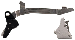 Timney Triggers ALPHAGLOCK34SILVR Alpha Competition 9mm Luger/40 S&W, Silver Straight Trigger, Compatible w/Glock Gen3-4                                                                                