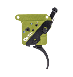 Timney Triggers 510V2THIN Elite Hunter  Thin Curved Trigger with 3 lbs Draw Weight & Black/Green Finish for Remington 700 Right                                                                         