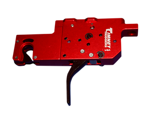 Timney Triggers 650ST RPR  Two-Stage Straight Trigger with 8 oz/1 lb Draw Weight & Black/Red Finish for Ruger Precision                                                                                 
