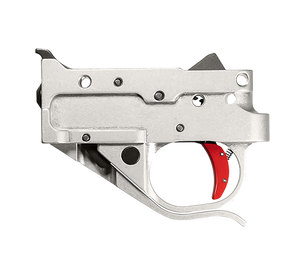 Timney Triggers 10222C16 Replacement Trigger  Single-Stage Curved Trigger with 2.75 lbs Draw Weight & Silver/Red Finish for Ruger 10/22                                                                 