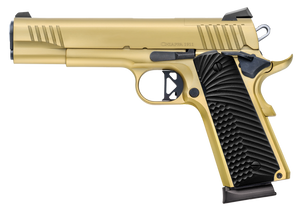 Chiappa Firearms 440233 1911 Superior Full Size Frame 38 Super 8+1 5" Gold Optic Ready/Serrated Slide & Frame, Walnut Grip RMR/RMSc Footprint                                                           