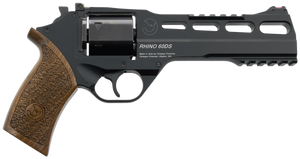 Chiappa Firearms 340.343 Rhino 60DS 10mm Auto 6 Shot 6" Black Anodized Picatinny Rail/Vent Rib Barrel, Black Cylinder, Black Anodized Aluminum Frame w/Picatinny Rail, Walnut Grip                      