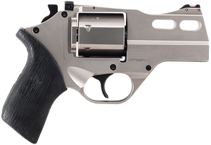 Chiappa Firearms 340290 Rhino 30DS  Small Frame 357 Mag 6 Shot, 3" Nickel-Plated Steel Vent Rib Barrel & Cylinder, Nickel-Plated Aluminum Frame, Black Rubber Grip, Concealed Hammer                    