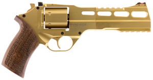 Chiappa Firearms 340225 Rhino 60DS Medium Frame 357 Mag 6 Shot, 6" Gold Plated PVD Steel Vent Rib Barrel & Cylinder, Gold Plated PVD Aluminum Frame,  Walnut Grip, Concealed Hammer                     