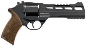 Chiappa Firearms 340167 Rhino 60DS  Large Frame 9mm Luger 6 Shot, 6" Black Anodized Steel Vent Rib Barrel & Cylinder, Black Anodized Aluminum Frame, Walnut Grip, Concealed Hammer                      