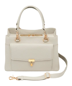 Gun Tote'n Mama Pebbled Bone Cowhide Large Satchel Crossbody 