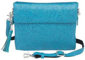 GTM  GTM-22TLD/TBLUE  CROSSBOY CLUTCH COWHIDE TURQ