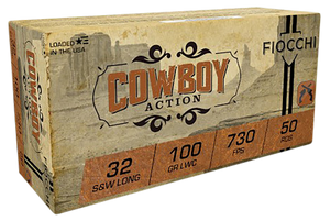 Fiocchi 32LA Cowboy Action  32S&WLong 100gr Lead Wadcutter 50 Per Box/20 Case                                                                                                                           