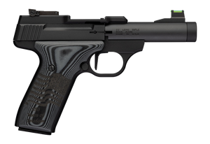 Browning 051611490 Buck Mark Black Label 250 SR 22 LR 10+1 4" Matte Black Bull Threaded Barrel, Optics Cut Receiver, Matte Black Aluminum Frame,  Black G10 Grip w/ Inscribed Waving Flag, RMSc Footprin