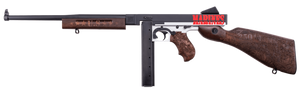 Thompson TM1C6 Marines 250th Anniversary 45 ACP 30+1 16.50" Midnight Blue Cerakote Barrel, Midnight Blue/Stormtrooper White Cerakote Steel Receiver, Engraved Walnut Fixed Stock, Engraved Wood Grip    
