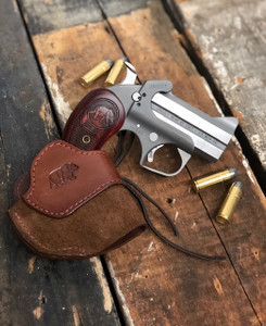 Bond Arms - Grizzly
Model #: BAGR
Caliber: .45LC/410
Barrel Length: 3.00"
Grip Material: Rosewood
Sights: Front blade, fixed rear
Trigger Guard: Yes Bond Arms - Grizzly
Model #: BAGR
Caliber: .45LC/410
Barrel Length: 3.00"
Grip Material: Rosewood
Sights: Front blade, fixed rear
Trigger Guard: Yes