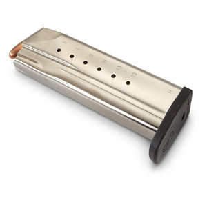 The SD magazines are made of stainless steel. The 9mm versions (SD9/SD9VE) come in either 10 or 16 rounds and the 40 caliber versions (SD40/SD40VE) come in either 10 or 14 rounds.
Caliber: 9mm
Capacity: 10 Round
Finish: Stainless
Model: SD9/SD9VE
Material: Steel
Type: Detachable
Brand Fit: Smith & Wesson The SD magazines are made of stainless steel. The 9mm versions (SD9/SD9VE) come in either 10 or 16 rounds and the 40 caliber versions (SD40/SD40VE) come in either 10 or 14 rounds.
Caliber: 9mm
Capacity: 10 Round
Finish: Stainless
Model: SD9/SD9VE
Material: Steel
Type: Detachable
Brand Fit: Smith & Wesson