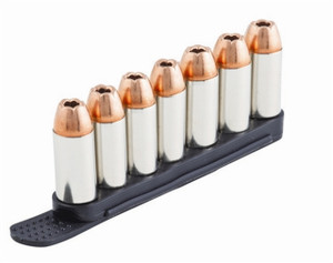 Tuff™ QuickStrips™ help to speed your reload and are proven to be the most compact and convenient way to carry and store spare ammo to reload revolvers, single shot rifles, deringers, and shotguns. Injection molded from a black flexible urethane material and loads two at a time. Each Set contains 2 QuickStrips™.
