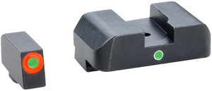 AmeriGlo - GL-201 - i-Dot Night Sight Sets for Glock
Green Tritium Front with Orange Front Outline
Green Tritium Rear with Square Notch
Fits: Gen 1-4 Glock 17, 19, 22, 23, 24, 26, 27, 33, 34, 35, 37, 38, 39
Quick vertical sight alignment
Fast Target Acquisition
Steel construction
Matte Black Finish