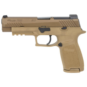 SIG Sauer P320-M17 Full Size Semi Auto Pistol 9mm Luger 4.7" Barrel 10 Rounds SIGLITE Sights Manual Safety Coyote Tan Finish SIG Sauer P320-M17 Full Size Semi Auto Pistol 9mm Luger 4.7" Barrel 10 Rounds SIGLITE Sights Manual Safety Coyote Tan Finish