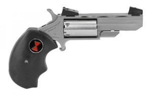 NAA Black Widow Single Action Revolver .22 LR/.22 Magnum 2" Steel Stainless Barrel 5 Rounds Black Rubber Grips NAA Black Widow Single Action Revolver .22 LR/.22 Magnum 2" Steel Stainless Barrel 5 Rounds Black Rubber Grips