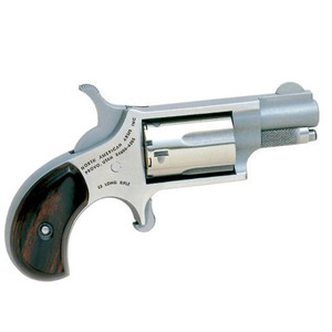 North American Arms Mini Revolver Single Action Rimfire .22 LR 1.13" Barrel 5 Rounds Stainless Steel Red & Black Wood Grips NAA-22LRR