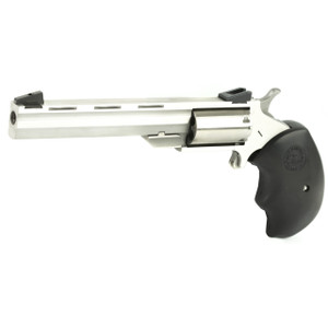 NAA Mini Master Revolver .22 LR/.22 Mag 4" Barrel 5 Rounds Rubber Grips Stainless Steel Frame NAA Mini Master Revolver .22 LR/.22 Mag 4" Barrel 5 Rounds Rubber Grips Stainless Steel Frame