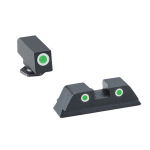 Ameriglo Sight Set for GLOCK Green Tritium 3-Dot with White Outlines