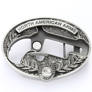 North American Arms Long Rifle Oval Ornate Belt Buckle Holster