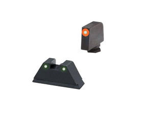 AmeriGlo GL452 Tall Suppressor Height Sight XL Spartan Operator Tritium Green with Orange Outline Front, Green with Black Outline Rear Black Frame for Most Glock Gen1-5 (Except 42,43)
