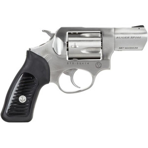 Ruger SP101 Double Action Revolver .357 Magnum 2.25" Barrel 5 Rounds Integral Rear Sight Black Ramp Front Sight Synthetic Black Rubber Grip Stain Stainless Steel Finish Ruger SP101 Double Action Revolver .357 Magnum 2.25" Barrel 5 Rounds Integral Rear Sight Black Ramp Front Sight Synthetic Black Rubber Grip Stain Stainless Steel Finish