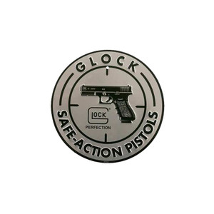 Glock Aluminum Promo-Safe Action Sign Silver/Black AD00060 Glock Aluminum Promo-Safe Action Sign Silver/Black AD00060