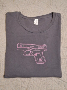 GLOCK G42 Ladies T-Shirt, Medium, Gray, AA46008