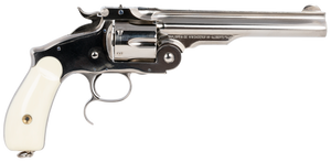 Taylors & Company 550692 Russian  45 Colt (LC) Caliber with 6.50"  Barrel, 6rd Capacity Cylinder, Overall Nickel-Plated Finish Steel  & Ivory Synthetic Grip                                            