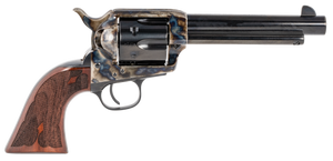 Taylors & Company 555130 Gambler  45 Colt (LC) Caliber with 5.50" Blued Finish Barrel, 6rd Capacity Blued Finish Cylinder, Color Case Hardened Finish Steel Frame & Checkered Walnut Grip               