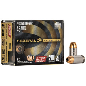 Federal Premium Hydra-Shok Deep .45 Auto 20rd 210gr Hollow Point Federal Premium Hydra-Shok Deep .45 Auto 20rd 210gr Hollow Point