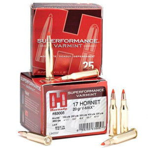 Hornady Superformance 17 Hornet 20 Grain V-Max 25 Rnd Hornady Superformance 17 Hornet 20 Grain V-Max 25 Rnd