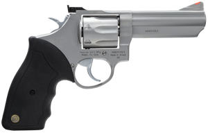 Taurus 2660049 66 38 Special +P/357 Mag 7 Shot 4" Barrel, Overall Matte Stainless Steel, Black Finger Grooved Rubber Grip Taurus 2660049 66 38 Special +P/357 Mag 7 Shot 4" Barrel, Overall Matte Stainless Steel, Black Finger Grooved Rubber Grip