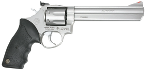 Taurus 2660069 66 38 Special +P or 357 Mag 7 Shot 6" Barrel, Overall Matte Finish Stainless Steel, Finger Grooved Black Rubber Grip, Adjustable Rear Sight Taurus 2660069 66 38 Special +P or 357 Mag 7 Shot 6" Barrel, Overall Matte Finish Stainless Steel, Finger Grooved Black Rubber Grip, Adjustable Rear Sight