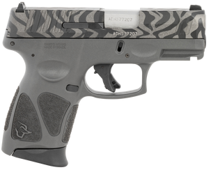 Taurus 1G3C931GZEB G3C  Compact Frame 9mm Luger 12+1 3.26" Matte Stainless Steel Barrel, Gray w/Zebra Stripes Serrated Steel Slide, Black Polymer Frame w/Picatinny Rail, Black Polymer Grip, Right Hand