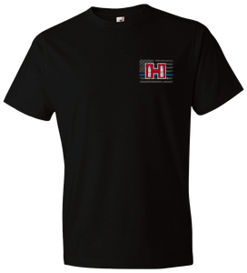 Hornady Gear 30762 POW Blue Line  Black, Cotton Short Sleeve, Semi-Fitted Medium                                                                                                                        