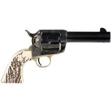 Taylors & Company 200064 1873 Cattle Brand 45 Colt (LC) Caliber with 4.75" Blued Finish Barrel, 6rd Capacity Blued Finish Cylinder, Color Case Hardened Finish Steel Frame & Imitation Stag Grip        