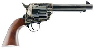 Taylors & Company 550857 1873 Gunfighter 357 Mag Caliber with 5.50" Blued Finish Barrel, 6rd Capacity Blued Finish Cylinder, Color Case Hardened Finish Steel Frame & Walnut Army Size Grip             