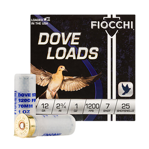 Fiocchi 12DLS17 Dove & Quail  12Gauge 2.75" 1oz 7Shot 25 Per Box/10 Case                                                                                                                                 Fiocchi 12DLS17 Dove & Quail  12Gauge 2.75" 1oz 7Shot 25 Per Box/10 Case