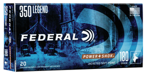 Federal 350LA Power-Shok 350Legend 180gr Jacketed Soft Point 20 Per Box/10 Case Federal 350LA Power-Shok 350Legend 180gr Jacketed Soft Point 20 Per Box/10 Case