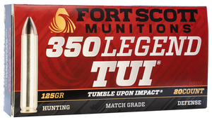 Fort Scott Munitions 350125SCV Tumble Upon Impact (TUI) Rifle 350Legend 125gr Solid Copper Spun 20 Per Box/10 Case                                                                                      