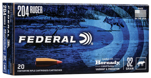 Federal V204VM32 Varmint & Predator  204Ruger 32gr Hornady V-Max 20 Per Box/10 Case                                                                                                                     