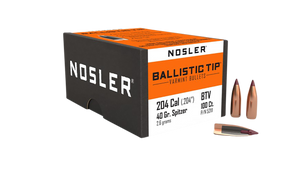 Nosler 52111 Ballistic Tip  204Ruger 40gr Spitzer 100/Box                                                                                                                                                Nosler 52111 Ballistic Tip  204Ruger 40gr Spitzer 100/Box