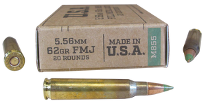 Winchester Ammo SGM855KW USA M855 5.56mm 62gr Full Metal Jacket 20 Per Box/50 Case                                                                                                                      
