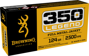 Browning Ammo B192803501 FMJ  350Legend 124gr Full Metal Jacket 20 Per Box/10 Case                                                                                                                      