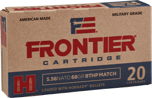 Frontier Cartridge FR310 Military Grade Centerfire Rifle 5.56x45mmNATO 68gr Hollow Point Boat Tail Match 20 Per Box/25 Case                                                                             