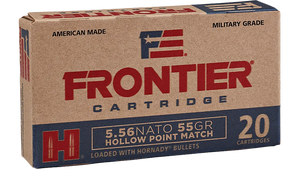 Frontier Cartridge FR240 Centerfire Rifle  5.56x45mmNATO 55gr Hollow Point Match 20 Per Box/25 Case                                                                                                     