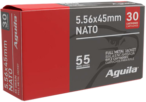 Aguila 1E556155   5.56NATO 55gr Full Metal Jacket 30 Per Box/75 Case                                                                                                                                     Aguila 1E556155   5.56NATO 55gr Full Metal Jacket 30 Per Box/75 Case